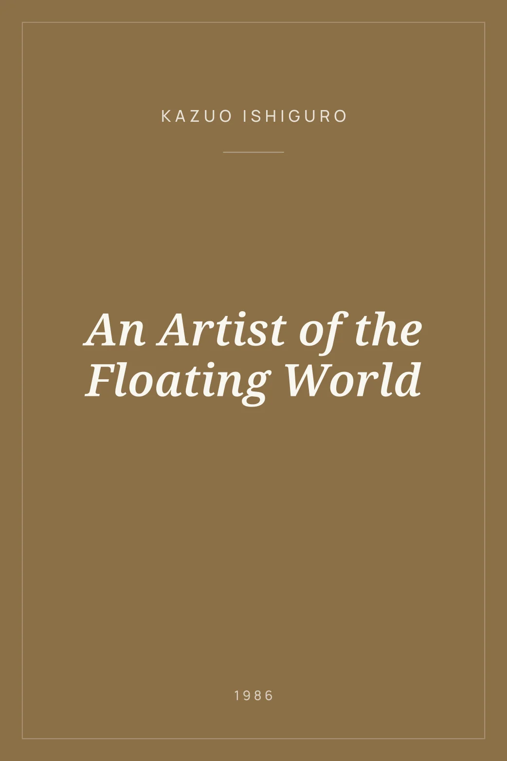 Portada de An Artist of the Floating World