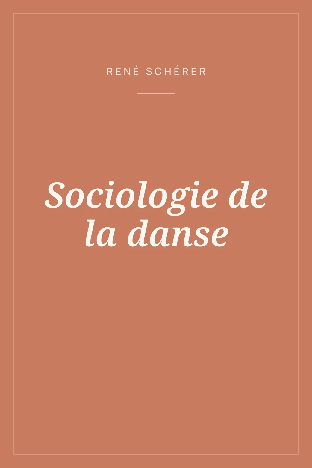 Portada de Sociologie de la danse