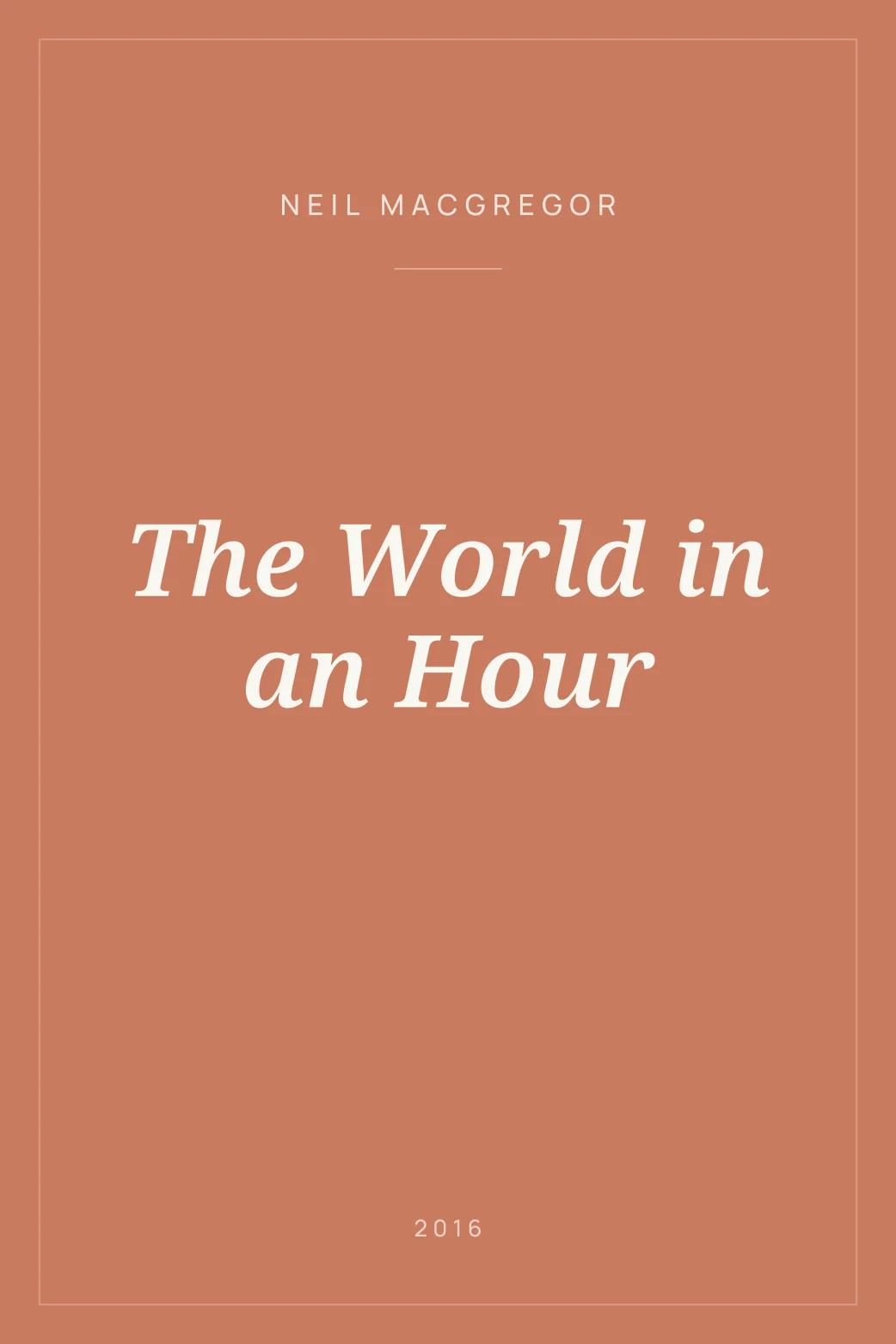Portada de The World in an Hour