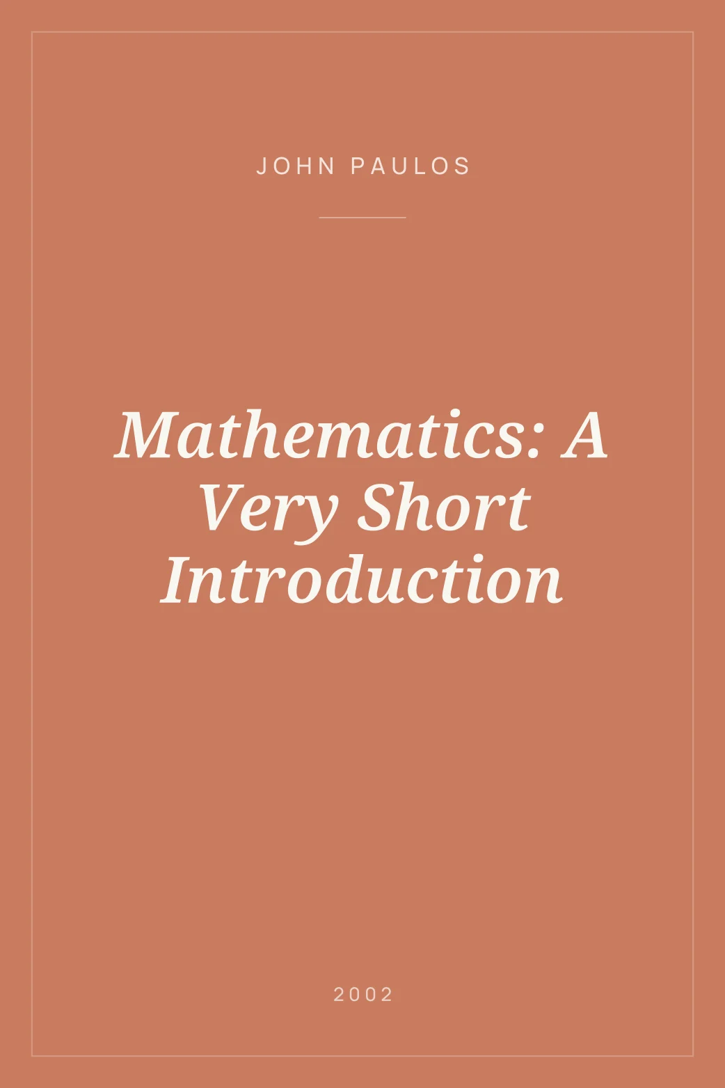Portada de Mathematics: A Very Short Introduction