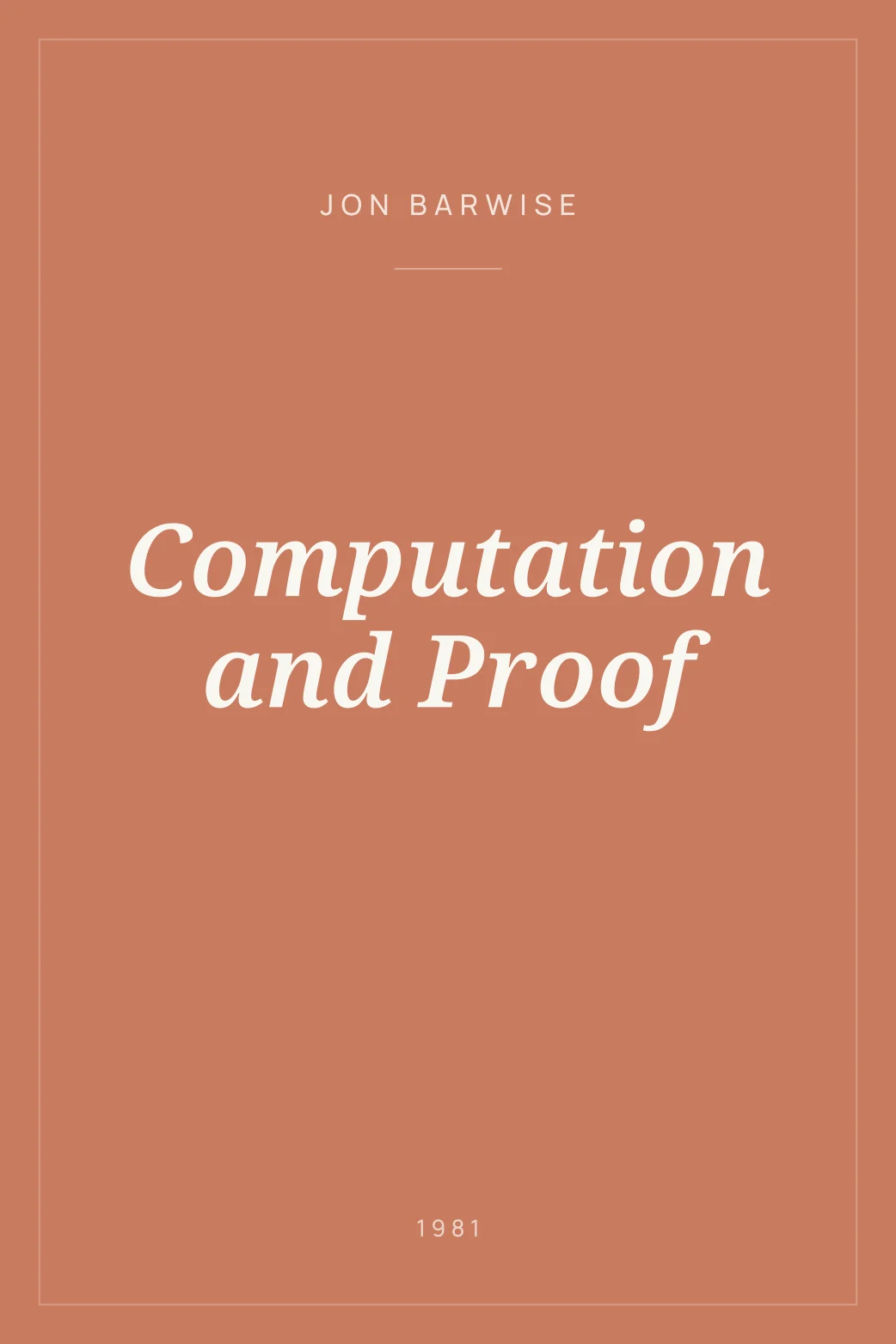 Portada de Computation and Proof