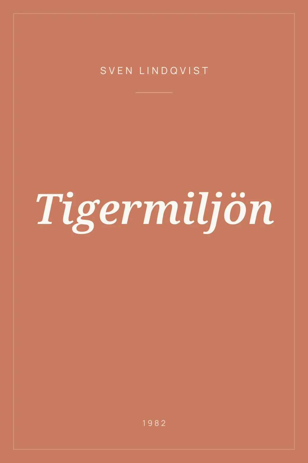 Portada de Tigermiljön