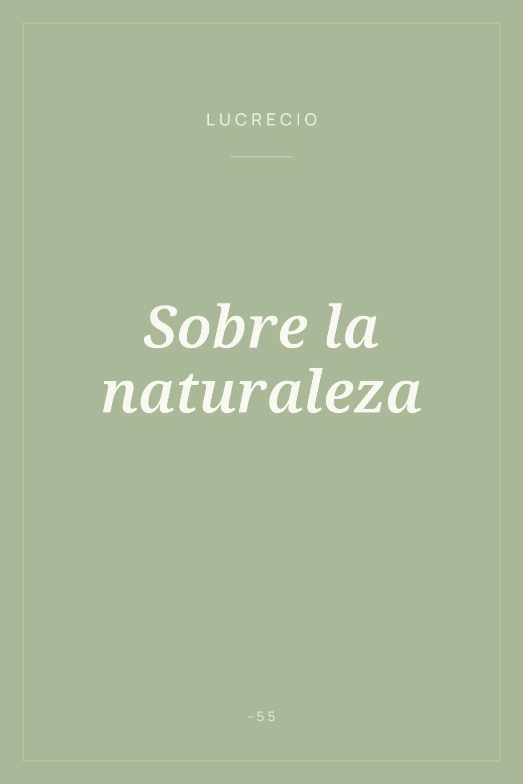 Portada de Sobre la naturaleza