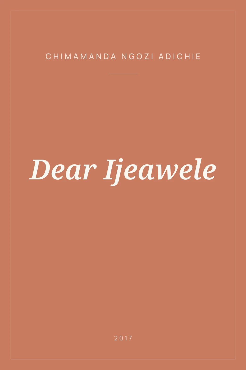 Portada de Dear Ijeawele