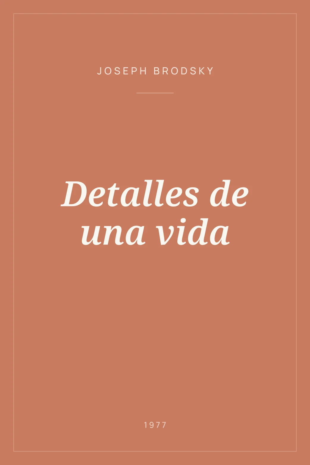 Portada de Detalles de una vida