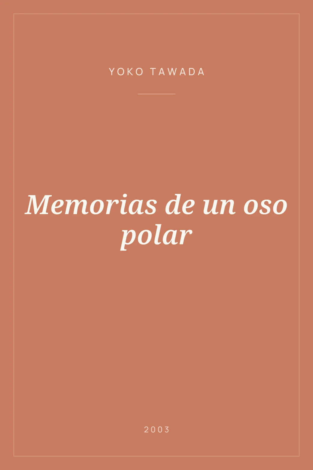 Portada de Memorias de un oso polar