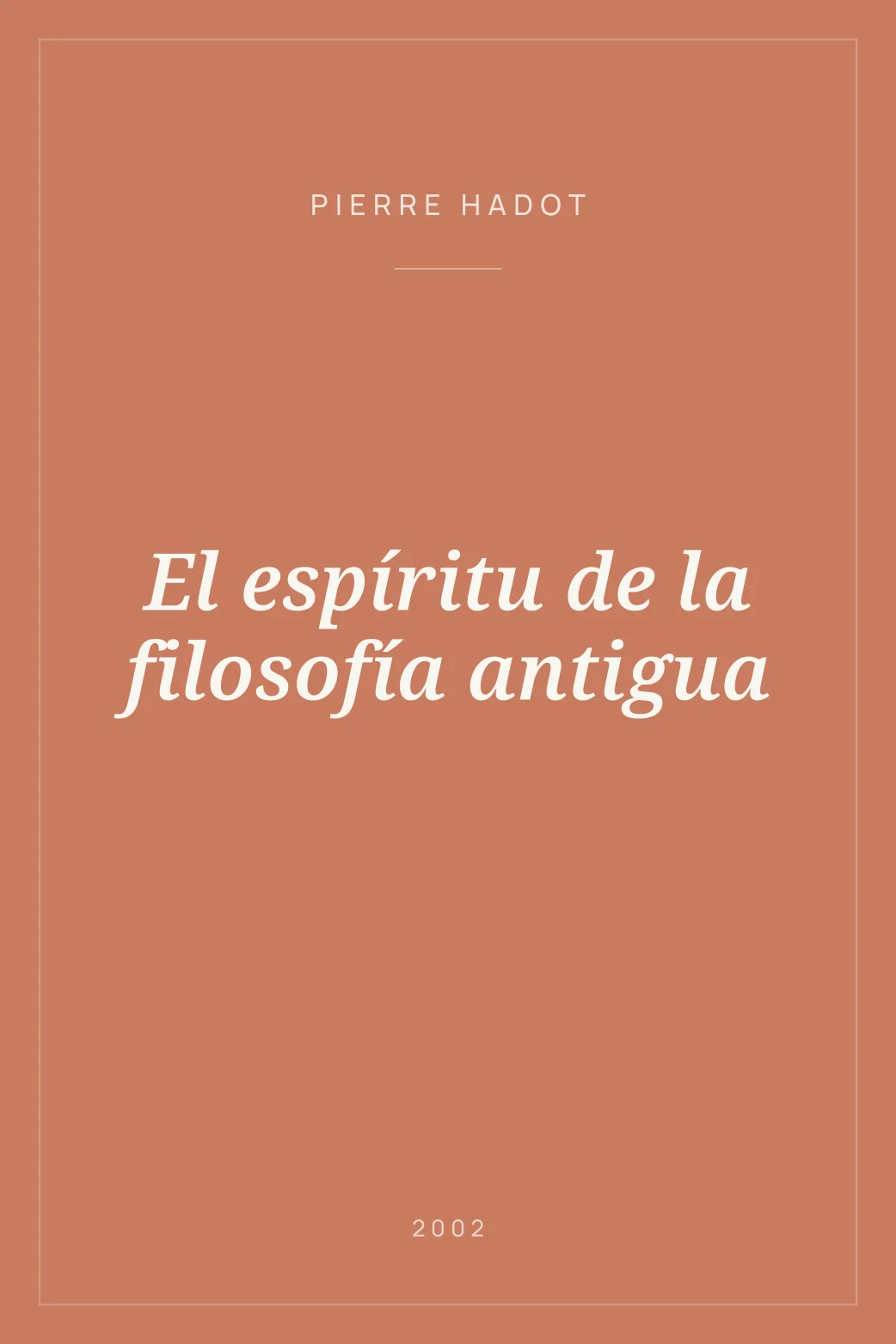 Portada de El espíritu de la filosofía antigua