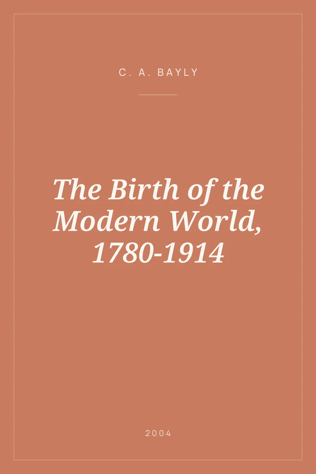 Portada de The Birth of the Modern World, 1780-1914