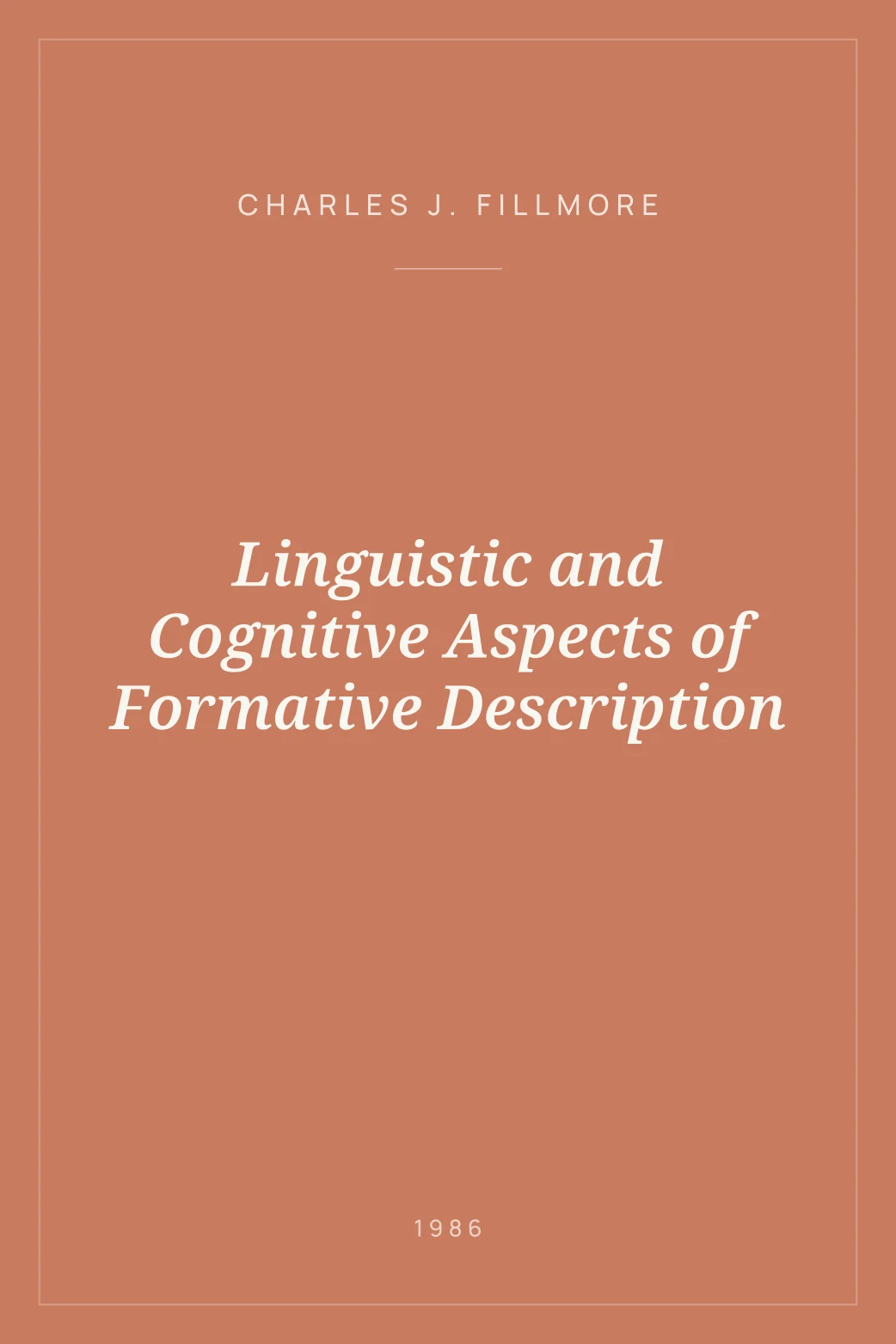Portada de Linguistic and Cognitive Aspects of Formative Description