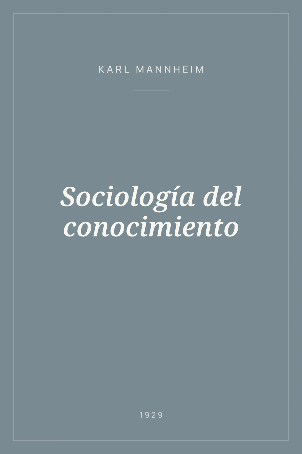 Portada de Sociología del conocimiento