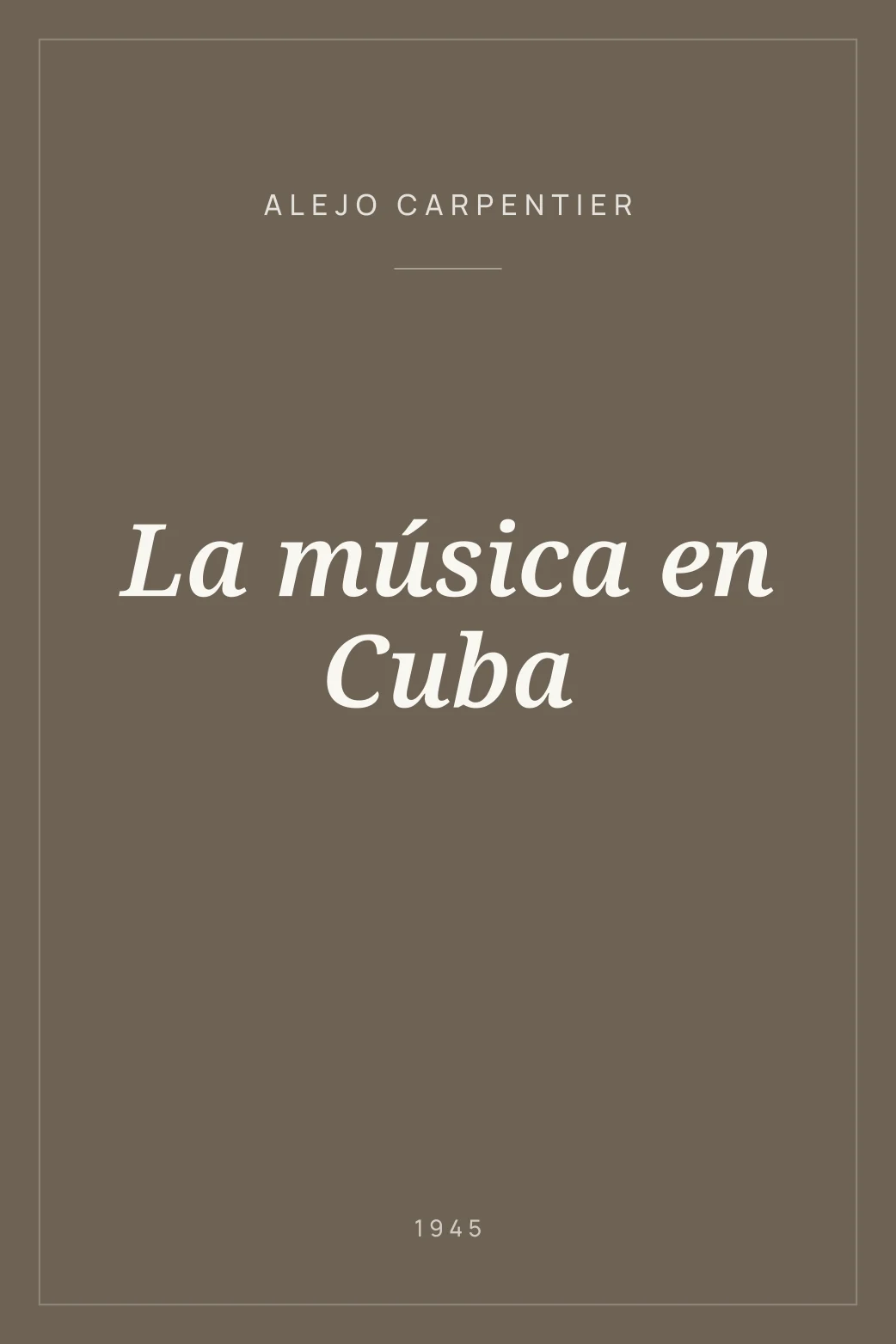 Portada de La música en Cuba