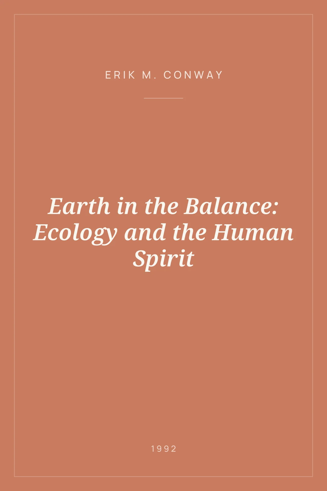 Portada de Earth in the Balance: Ecology and the Human Spirit