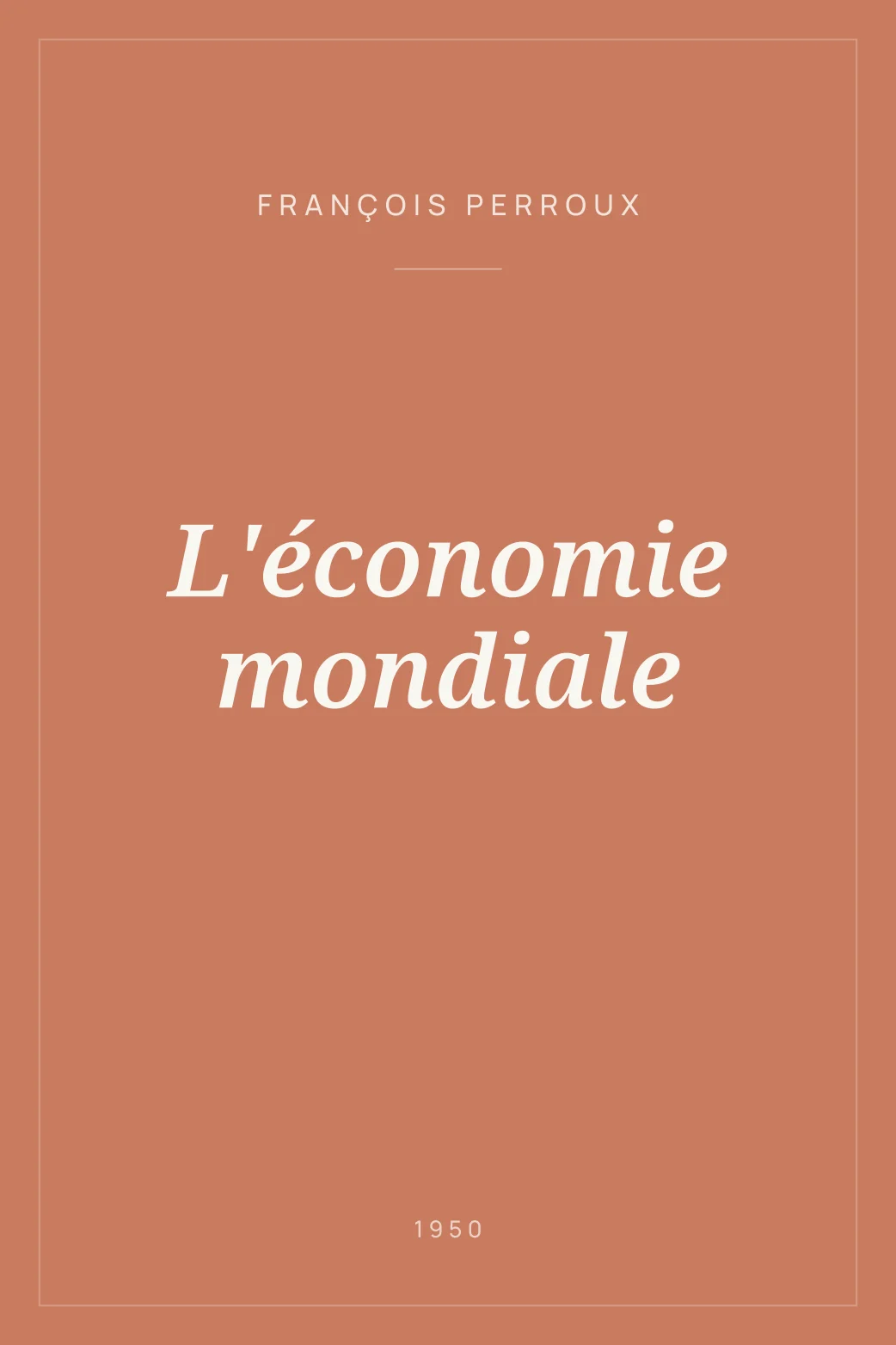 Portada de L'économie mondiale