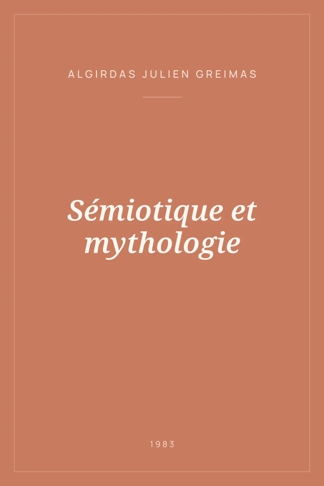 Portada de Sémiotique et mythologie