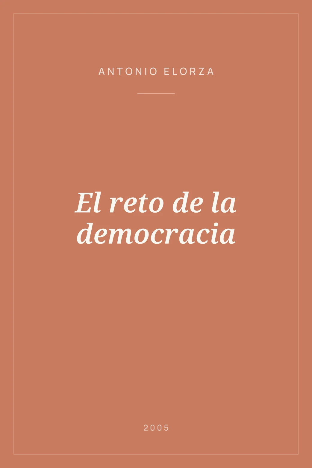 Portada de El reto de la democracia