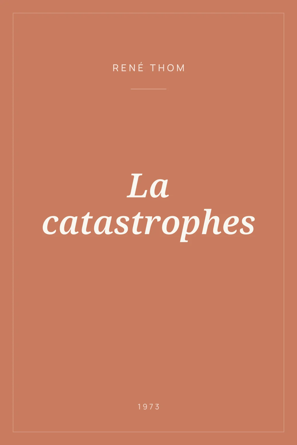 Portada de La catastrophes