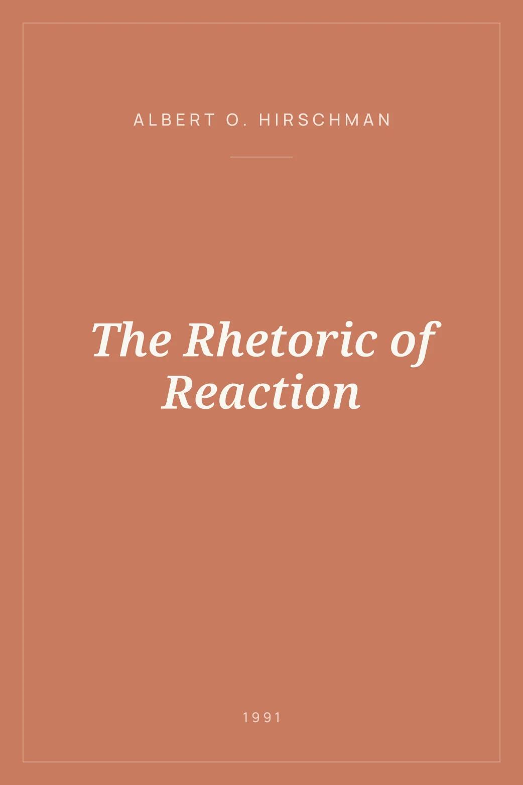 Portada de The Rhetoric of Reaction