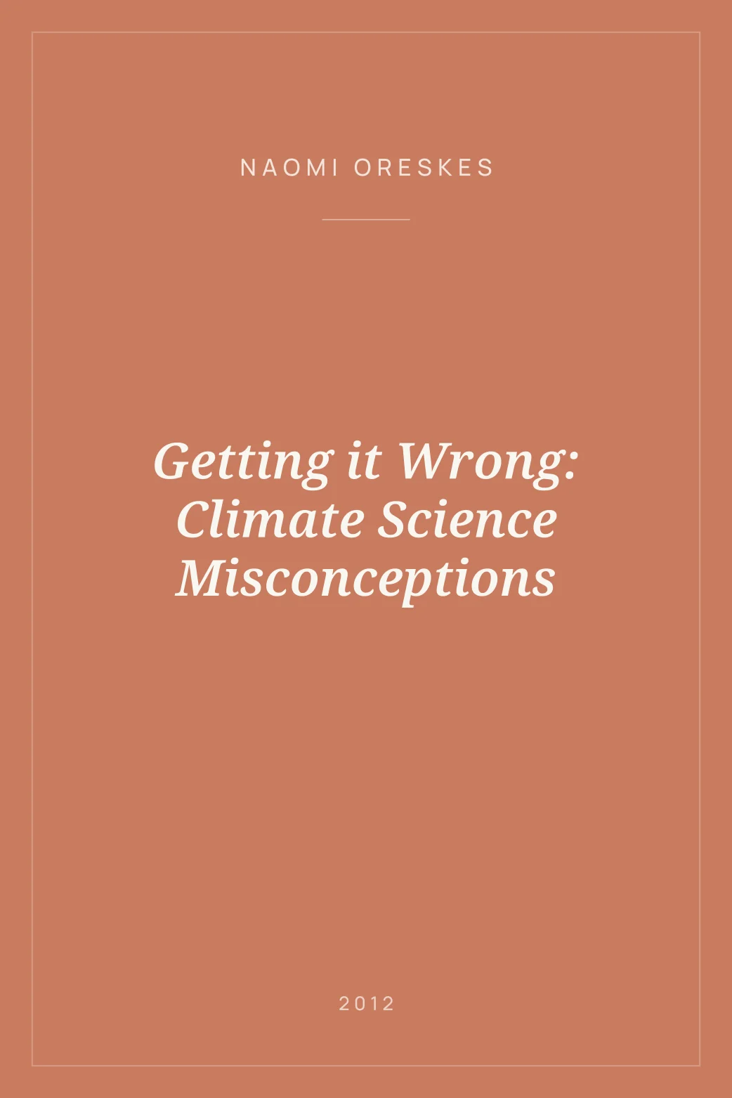 Portada de Getting it Wrong: Climate Science Misconceptions