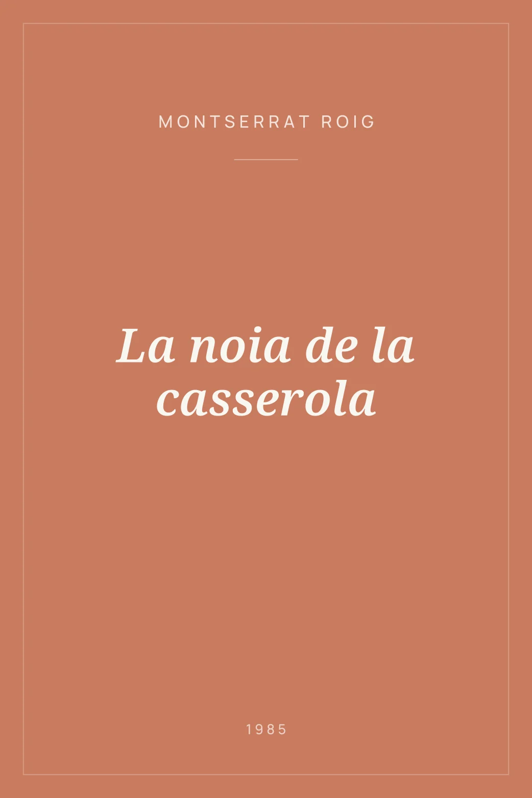 Portada de La noia de la casserola