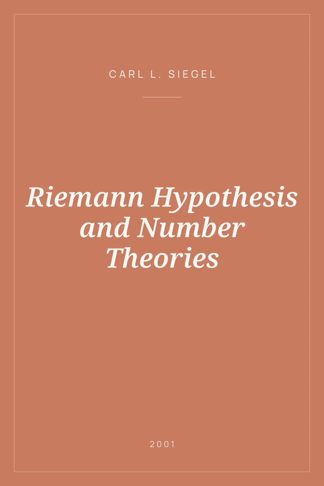 Portada de Riemann Hypothesis and Number Theories