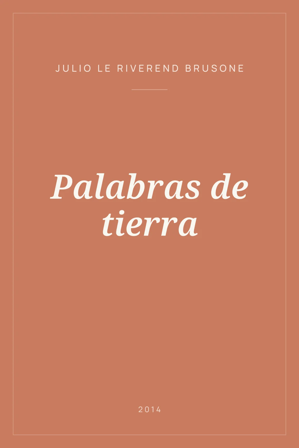 Portada de Palabras de tierra