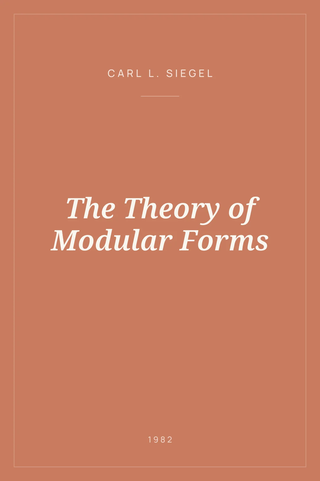 Portada de The Theory of Modular Forms