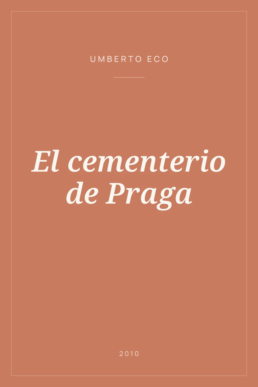 Portada de El cementerio de Praga