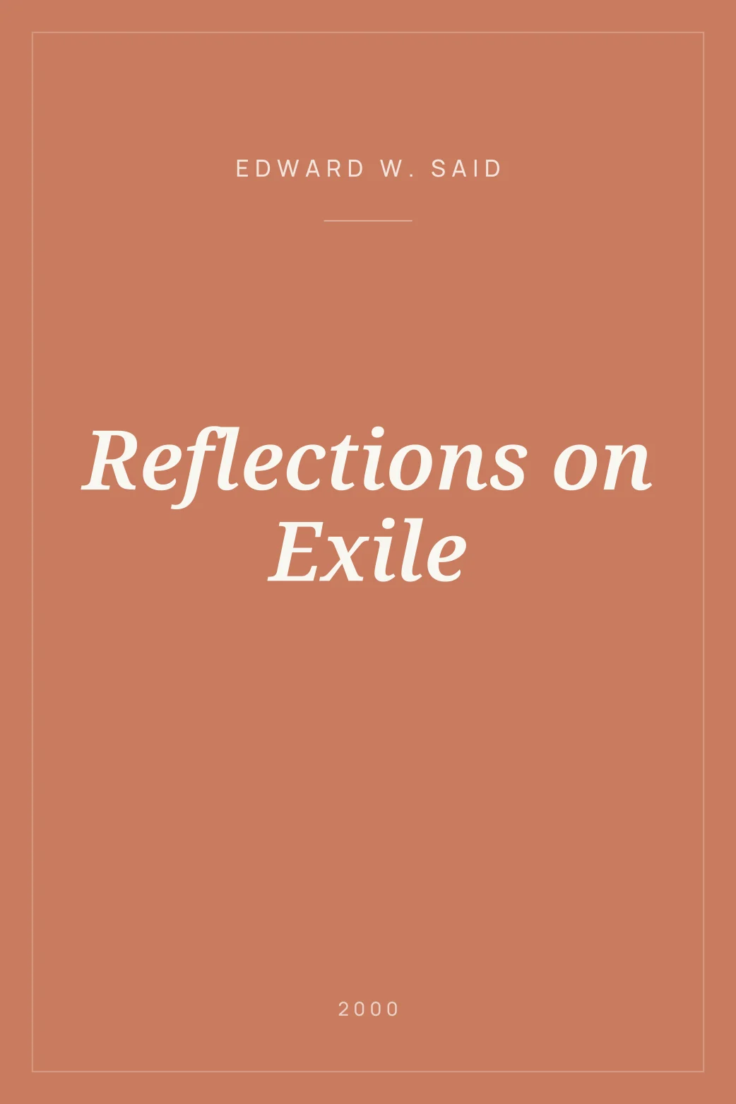 Portada de Reflections on Exile