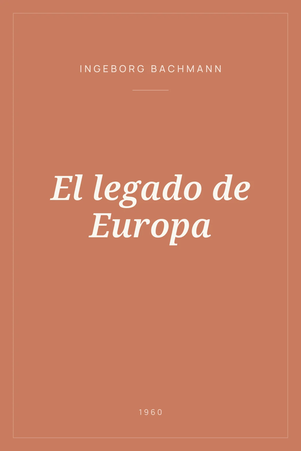 Portada de El legado de Europa