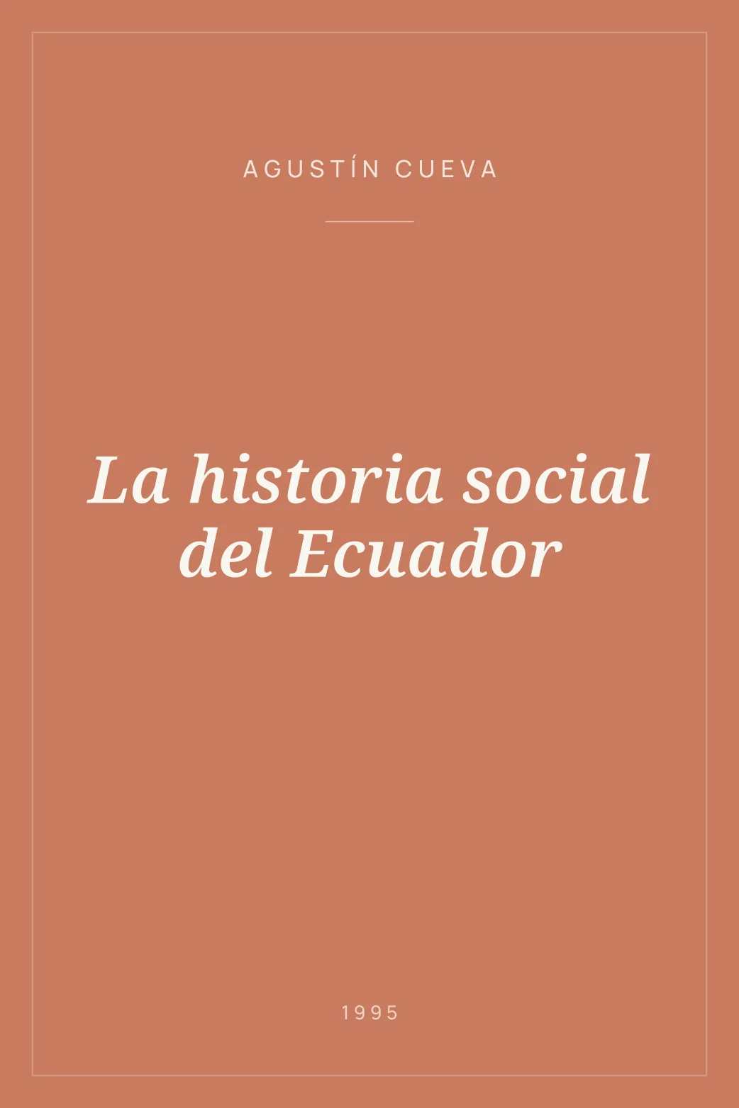 Portada de La historia social del Ecuador