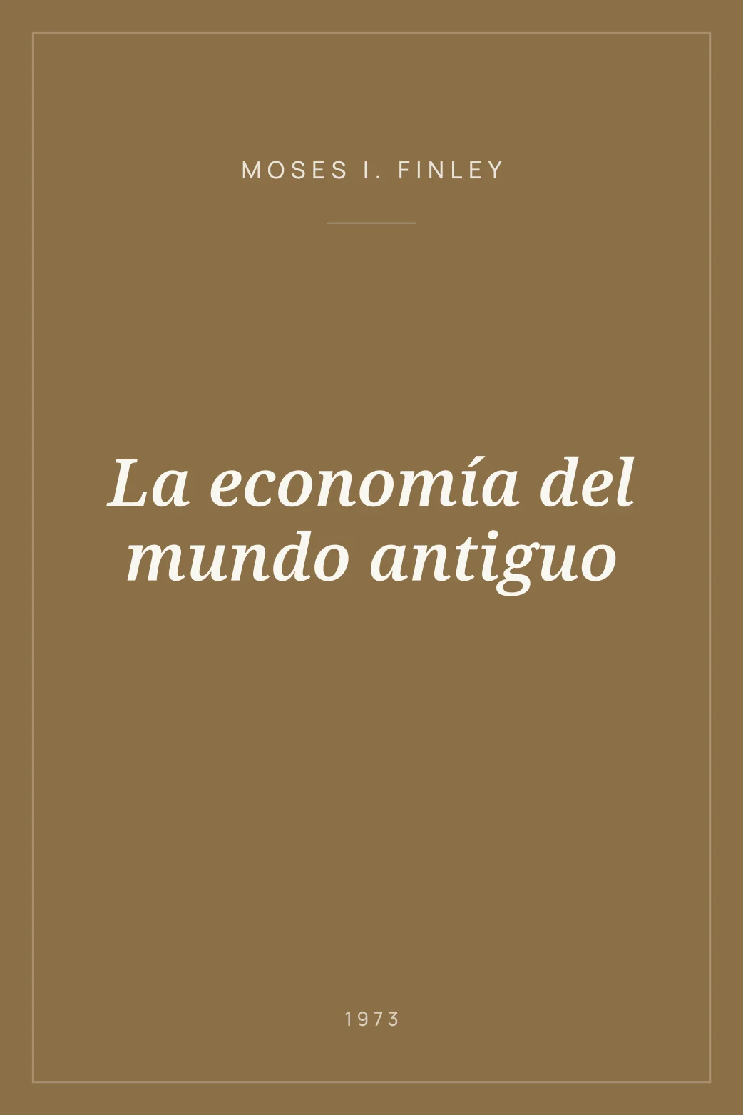 Portada de La economía del mundo antiguo