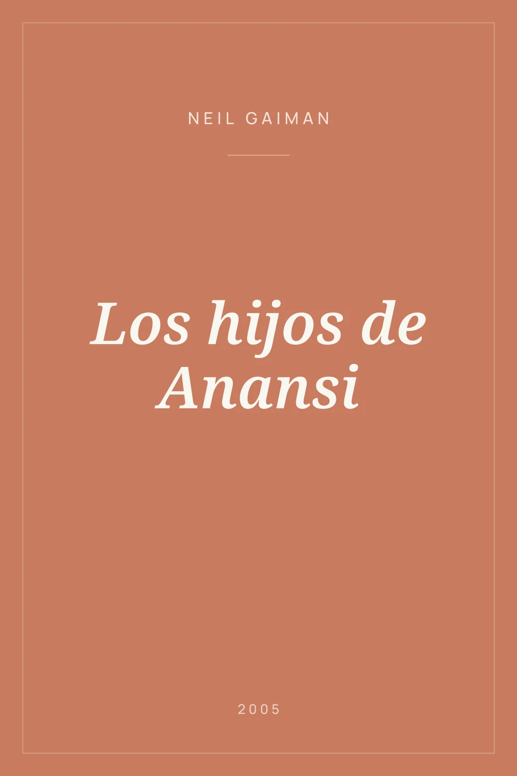 Portada de Los hijos de Anansi