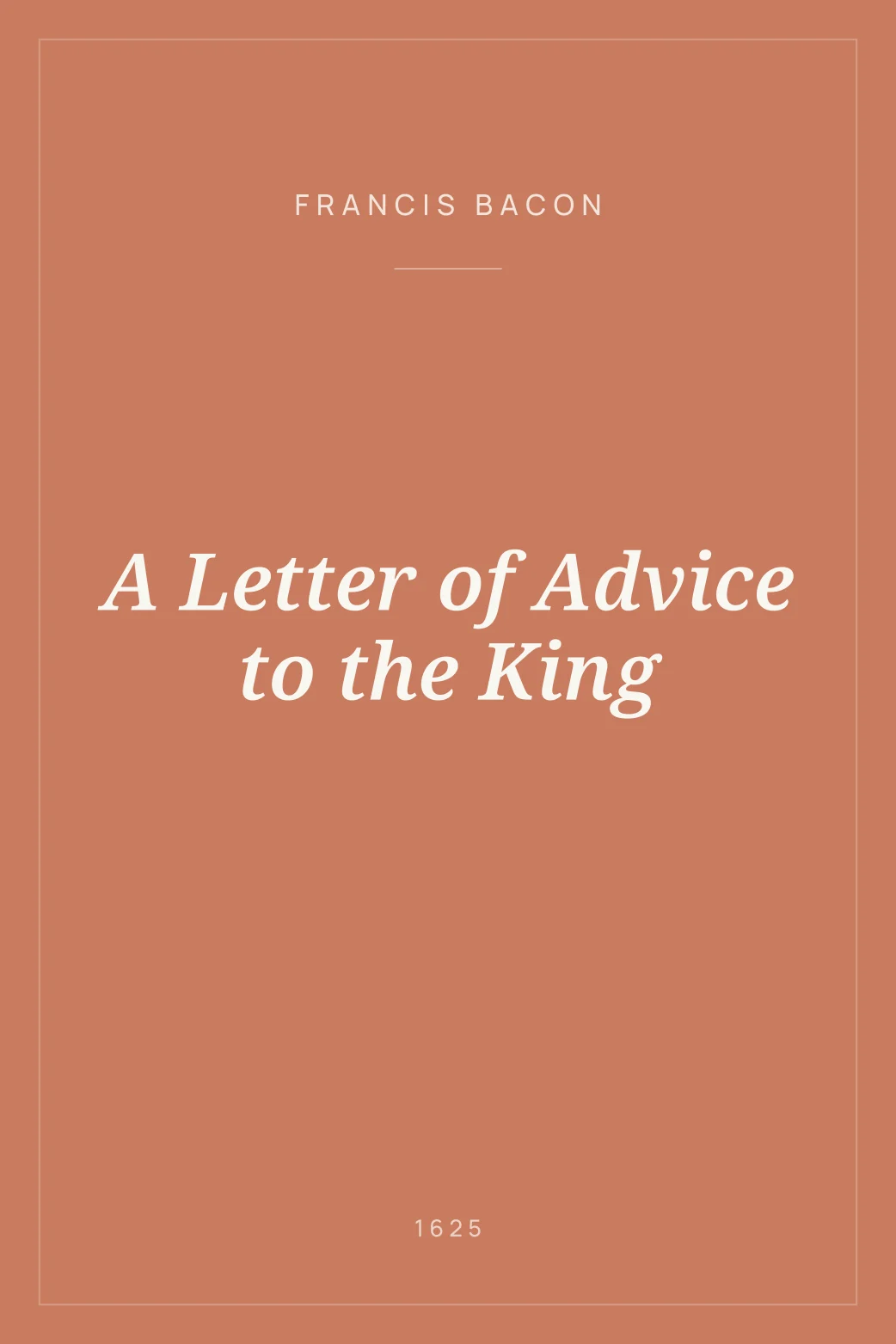 Portada de A Letter of Advice to the King