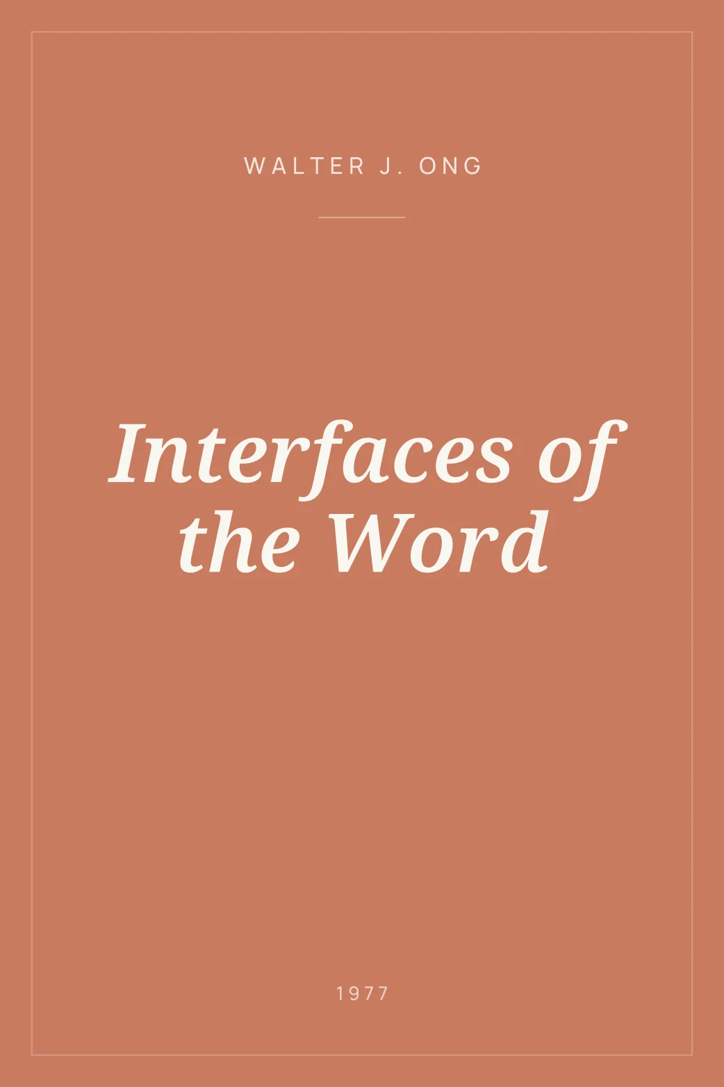 Portada de Interfaces of the Word