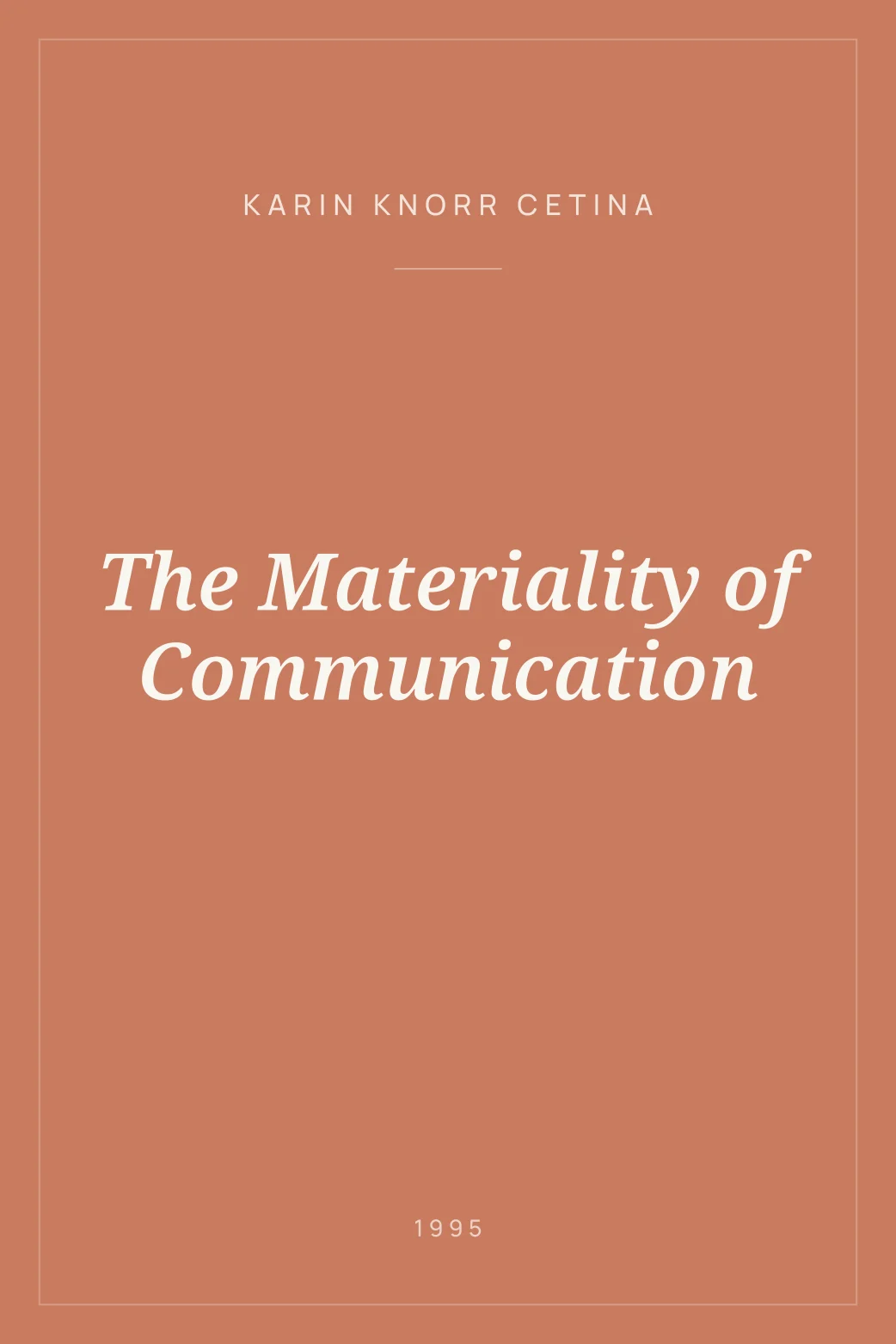 Portada de The Materiality of Communication