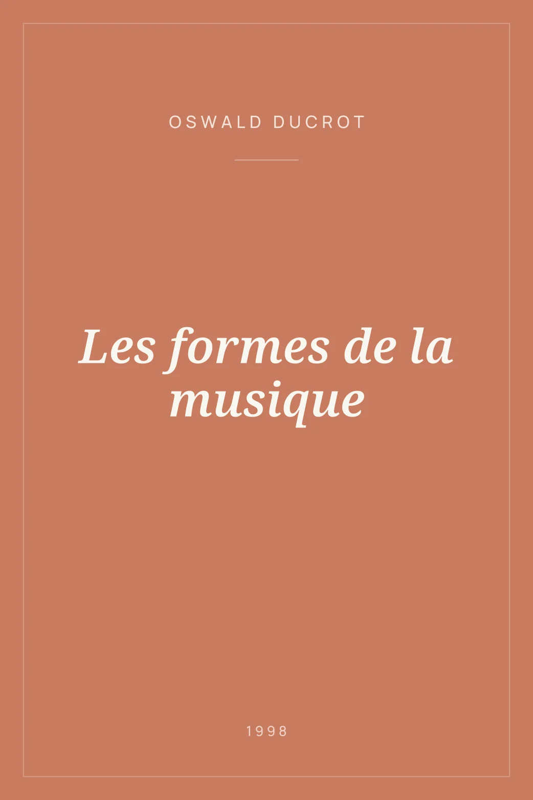 Portada de Les formes de la musique