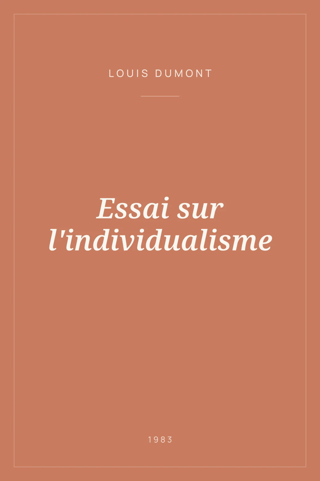 Portada de Essai sur l'individualisme