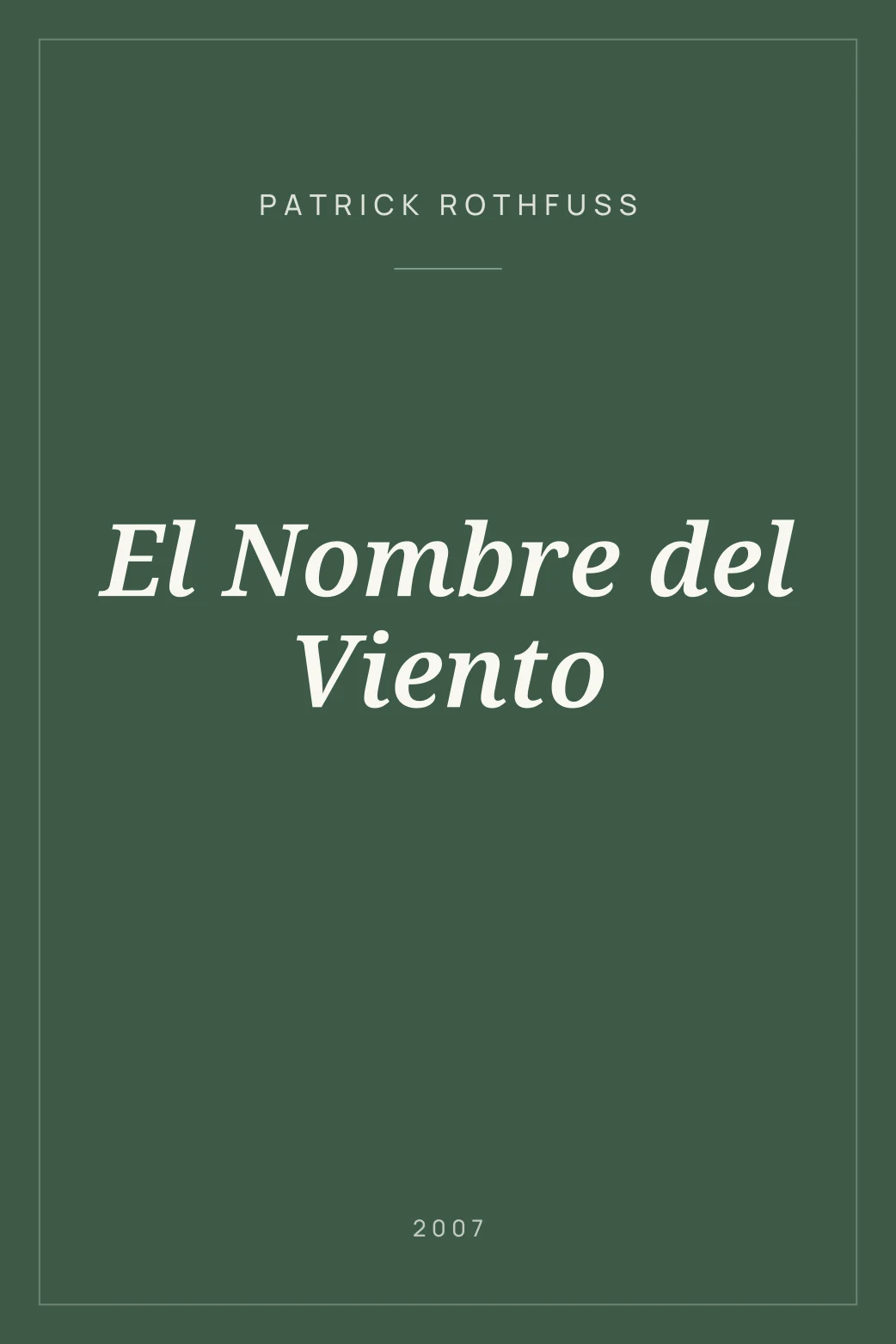 Portada de El Nombre del Viento