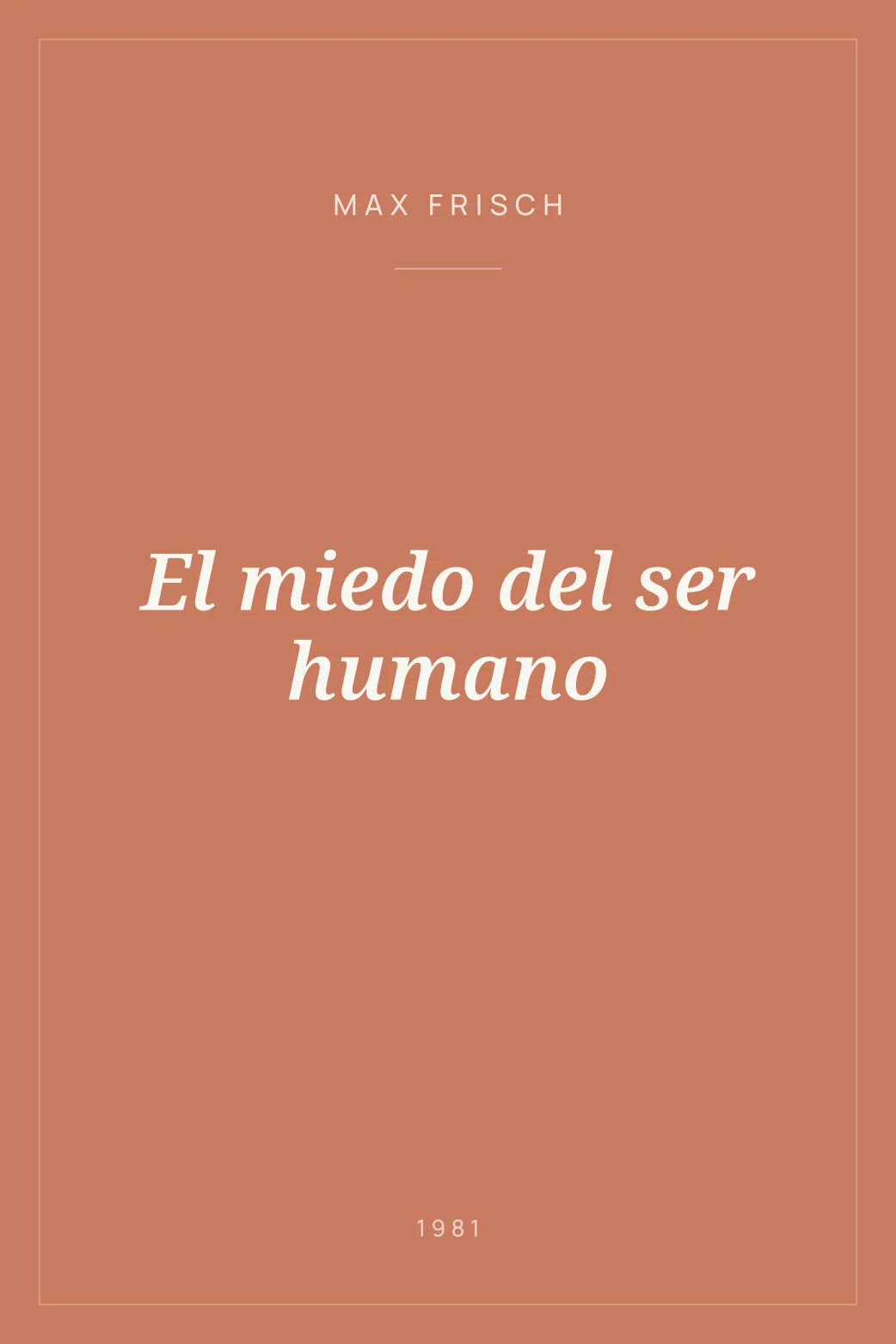 Portada de El miedo del ser humano