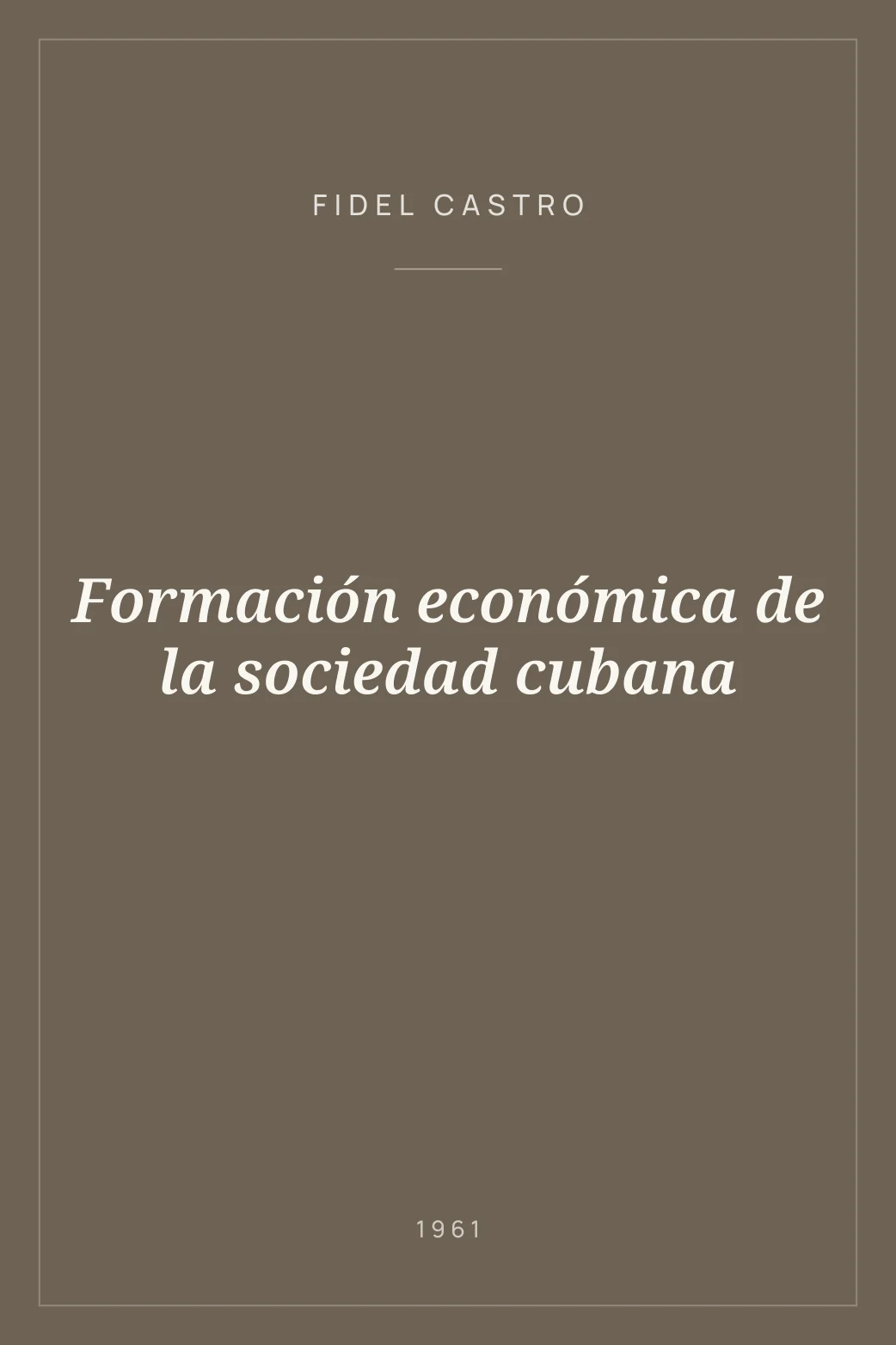 Portada de Formación económica de la sociedad cubana