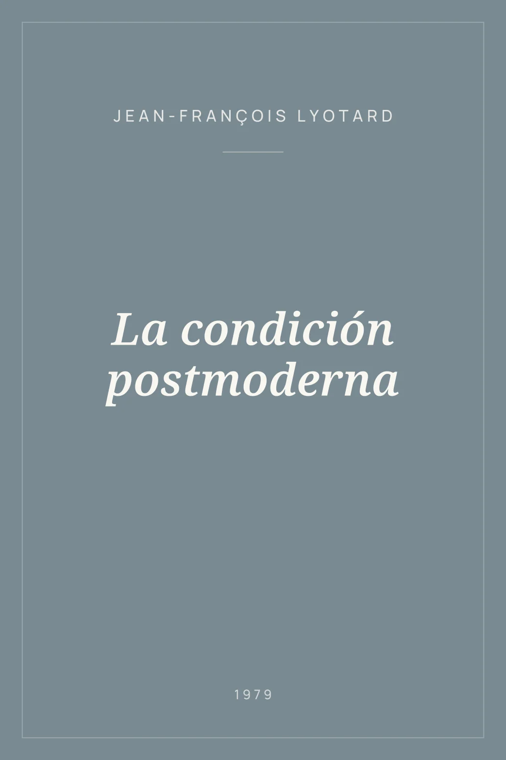 Portada de La condición postmoderna