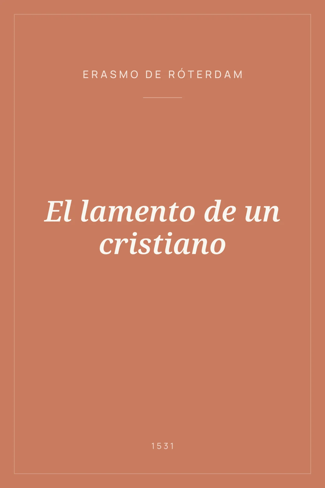 Portada de El lamento de un cristiano