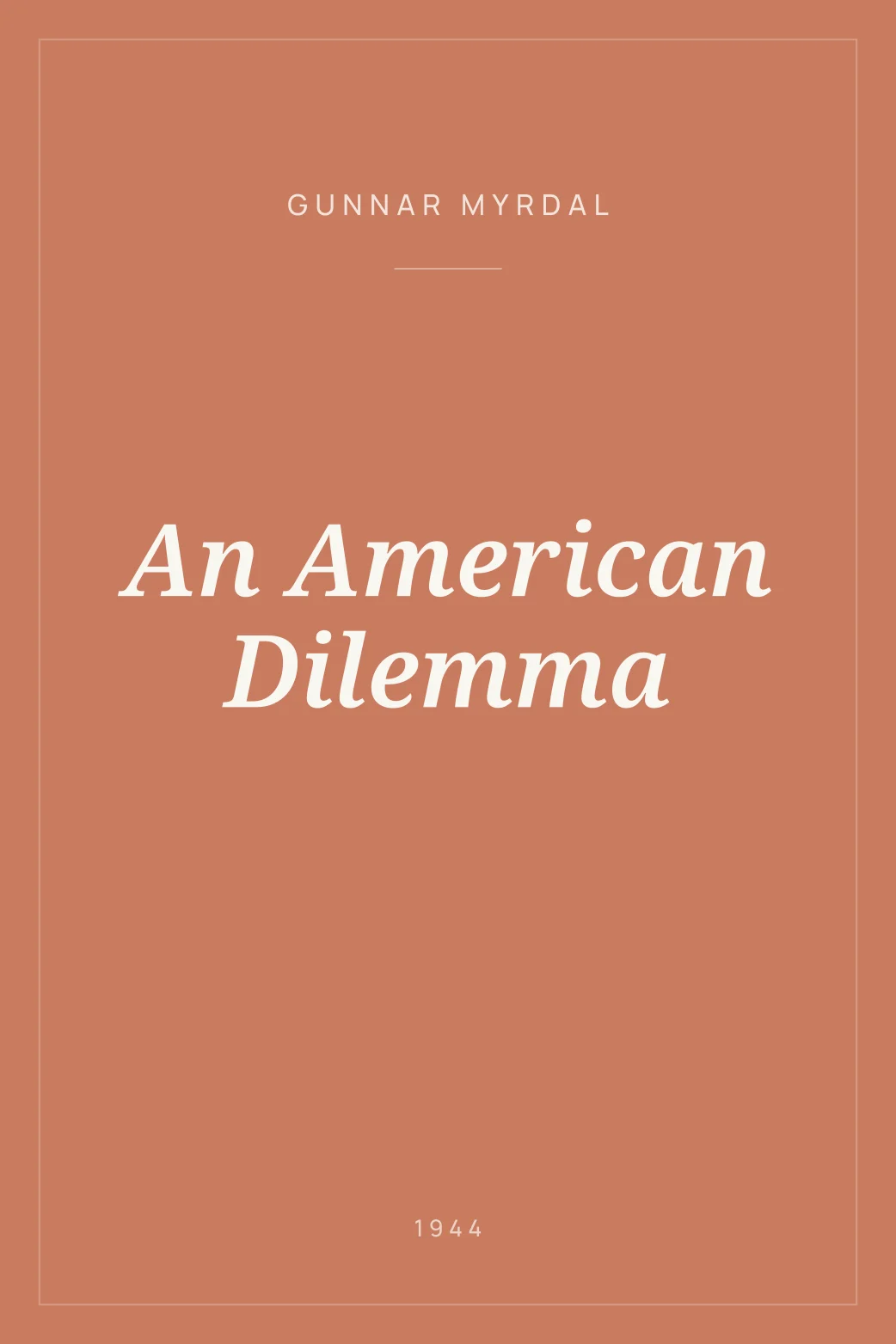 Portada de An American Dilemma