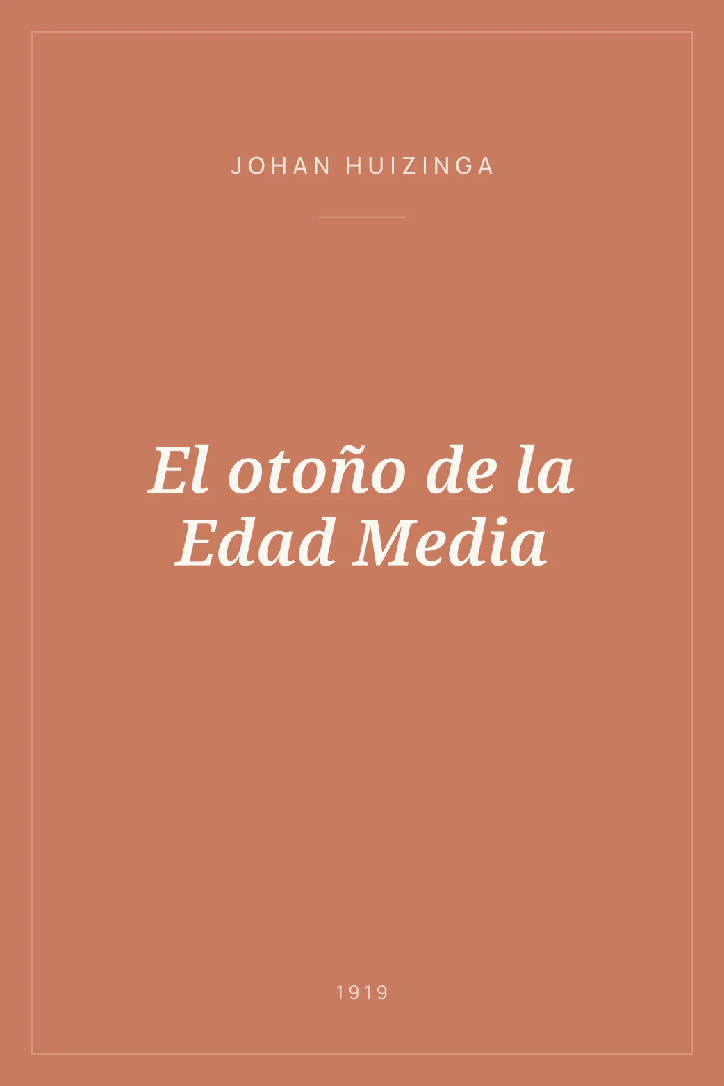 Portada de El otoño de la Edad Media