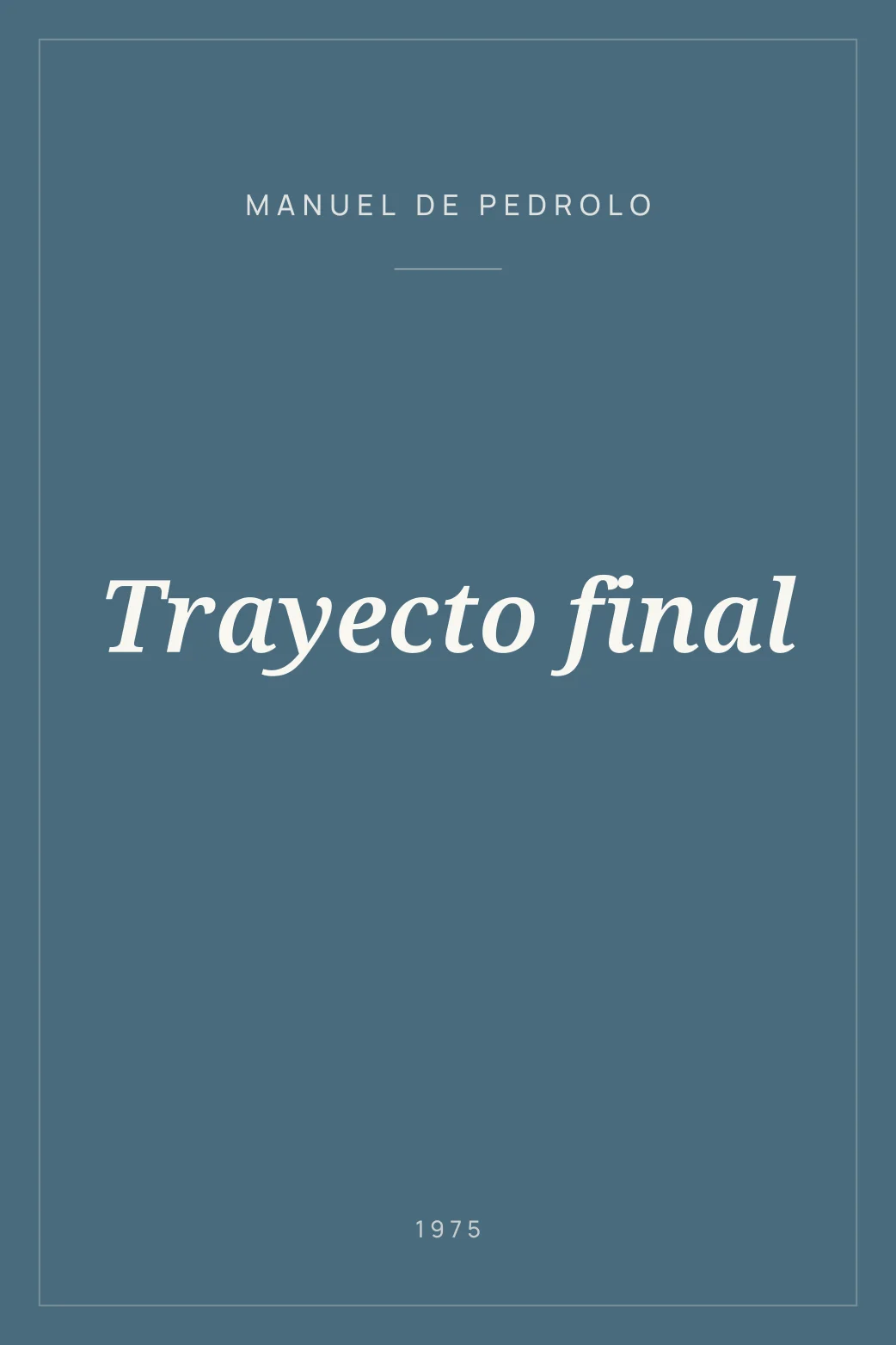 Portada de Trayecto final