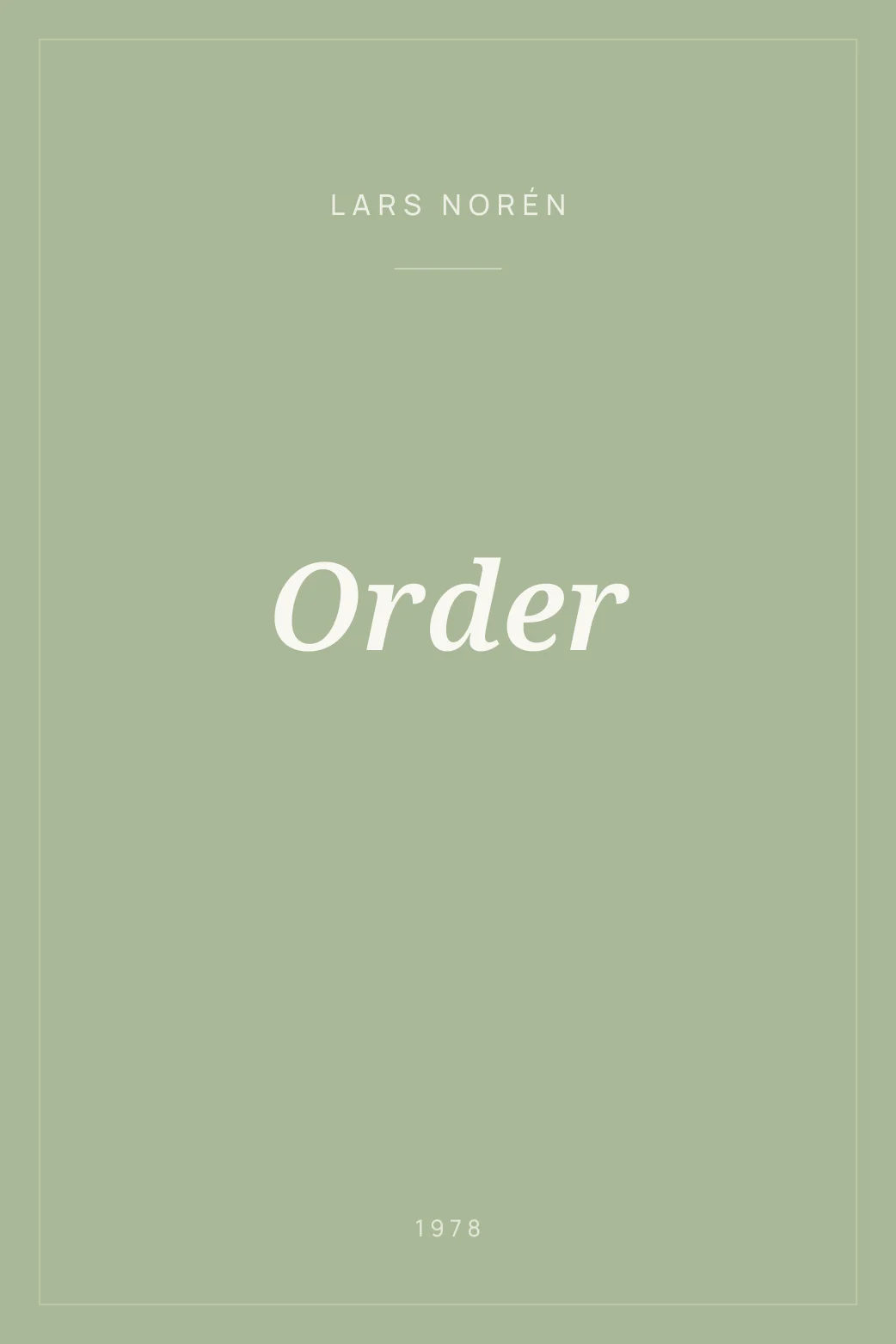 Portada de Order