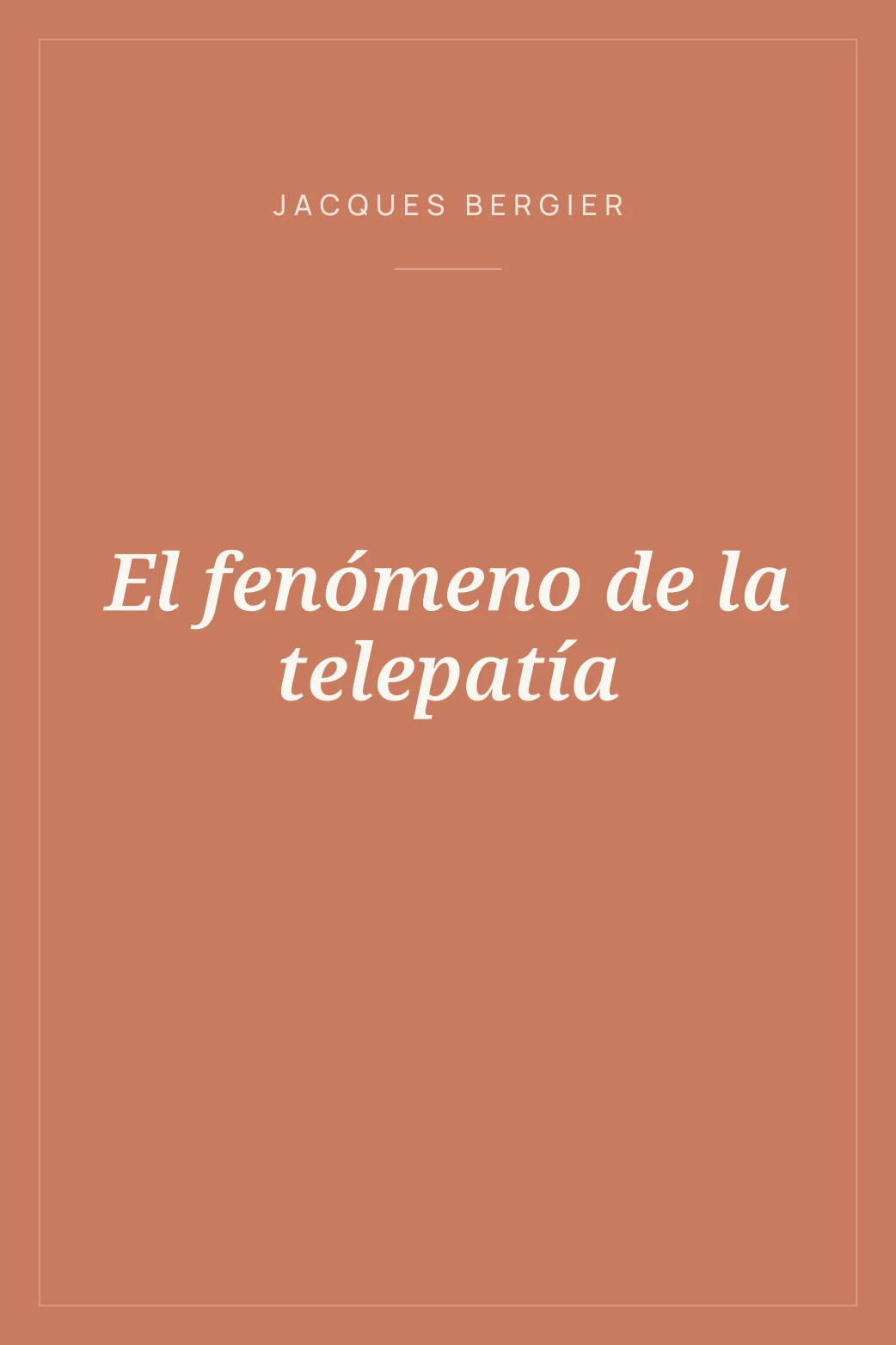 Portada de El fenómeno de la telepatía