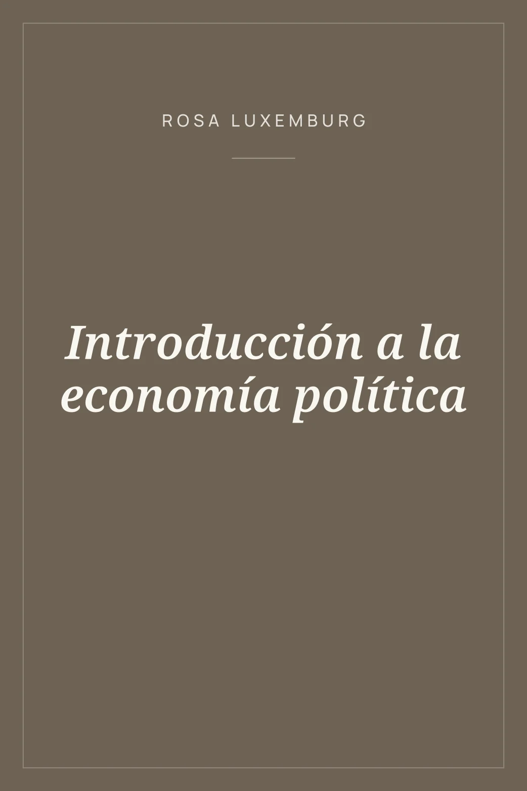 Portada de Introducción a la economía política