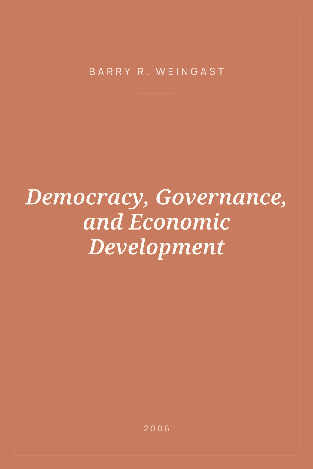 Portada de Democracy, Governance, and Economic Development