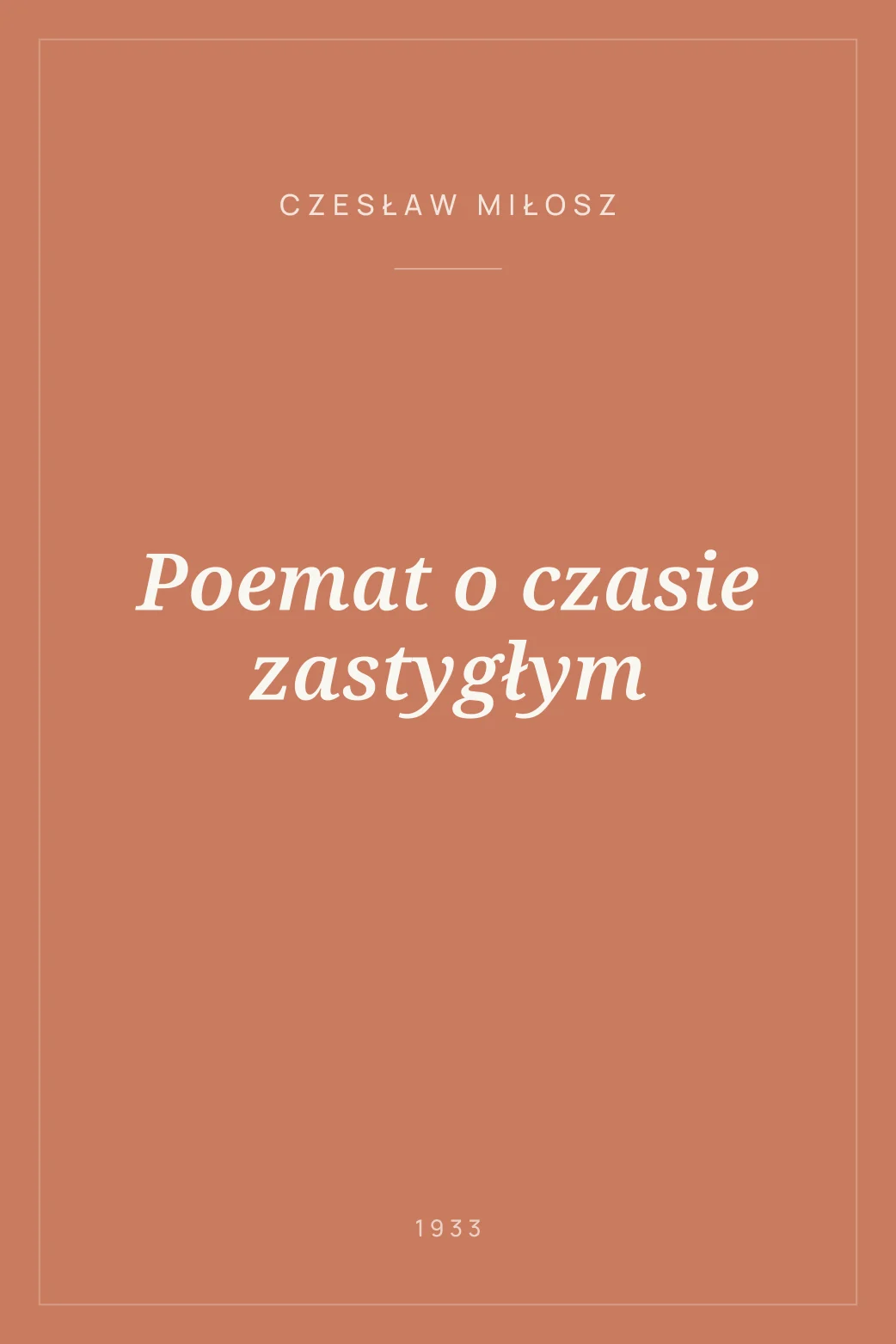 Portada de Poemat o czasie zastygłym